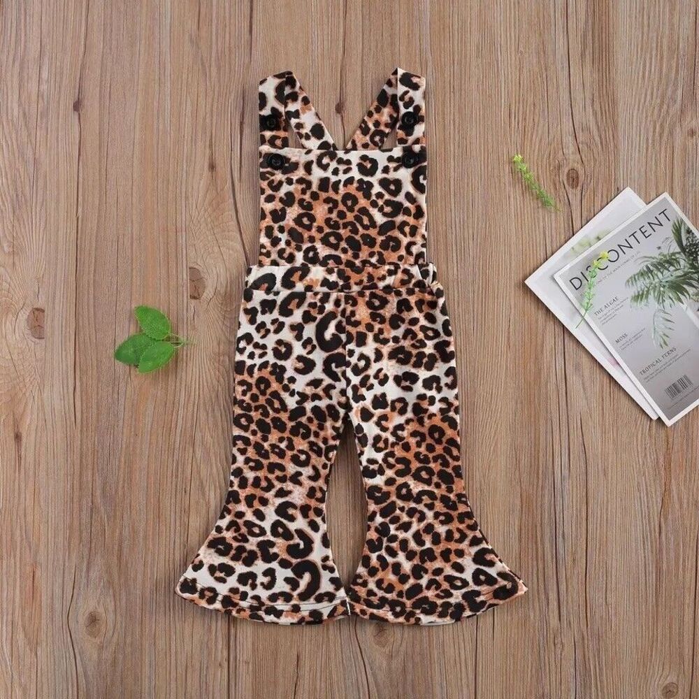 Los Angeles Boutique Leopard Print Baby Toddler Girl Romper Jumpsuit Outfit 24M